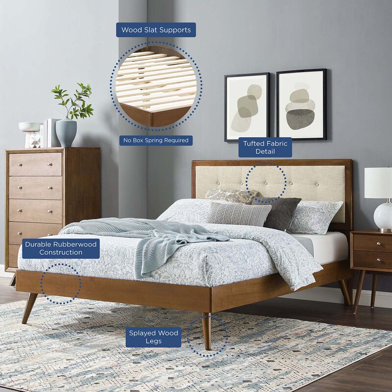 Modway - Willow Full Wood Platform Bed with Splayed Legs image number 9