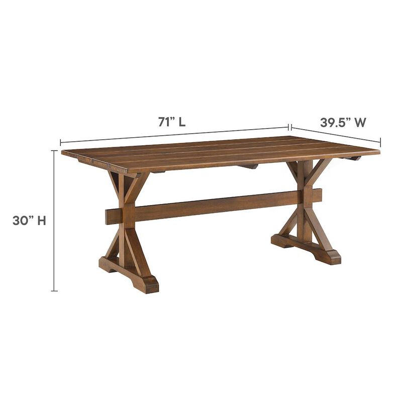 Windchime 71" Wood Dining Table image number 2
