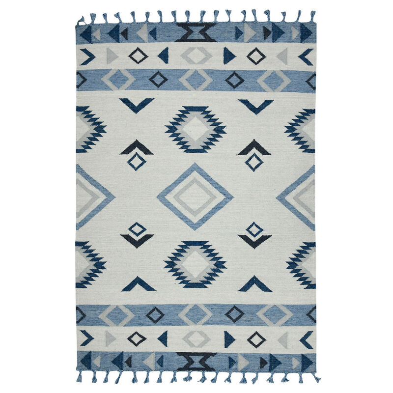HomeRoots Wool Abstract Geometric Handmade Area Rug With Fringe image number 2