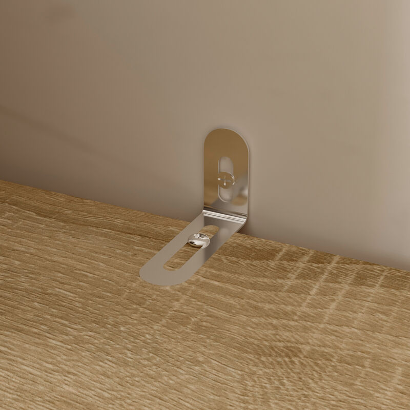 FUFU&GAGA Modern Display Shelf with Hidden Storage Drawers, 4-Tier Open Shelving Unit, Arched Painted Top & Wood Grain Finish, (31.4 in. W x 16.5 in. D x 70.1 in. H), Wood Look