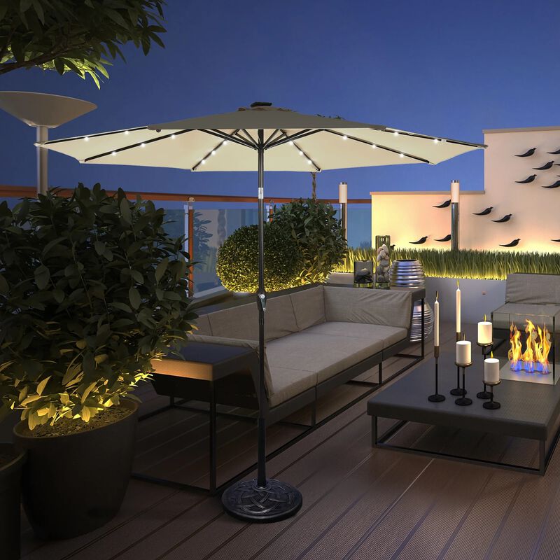 Mondawe 10 Feet Outdoor Patio Umbrella with Bright Solar LED Lights