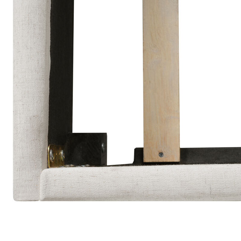 Christopher Knight Home Becky Modern Linen Upholstered Bed Frame with Headboard and Rubberwood Legs image number 7