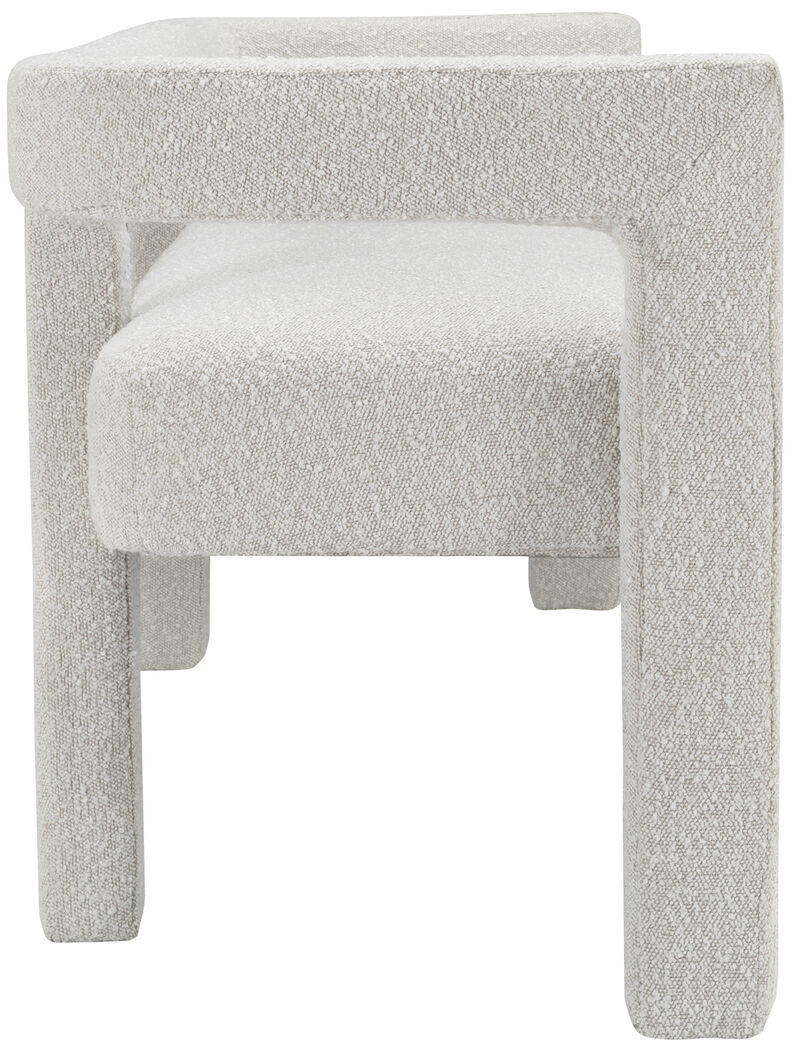 Meridian Furniture Athena Cream Boucle Fabric Bench image number 3