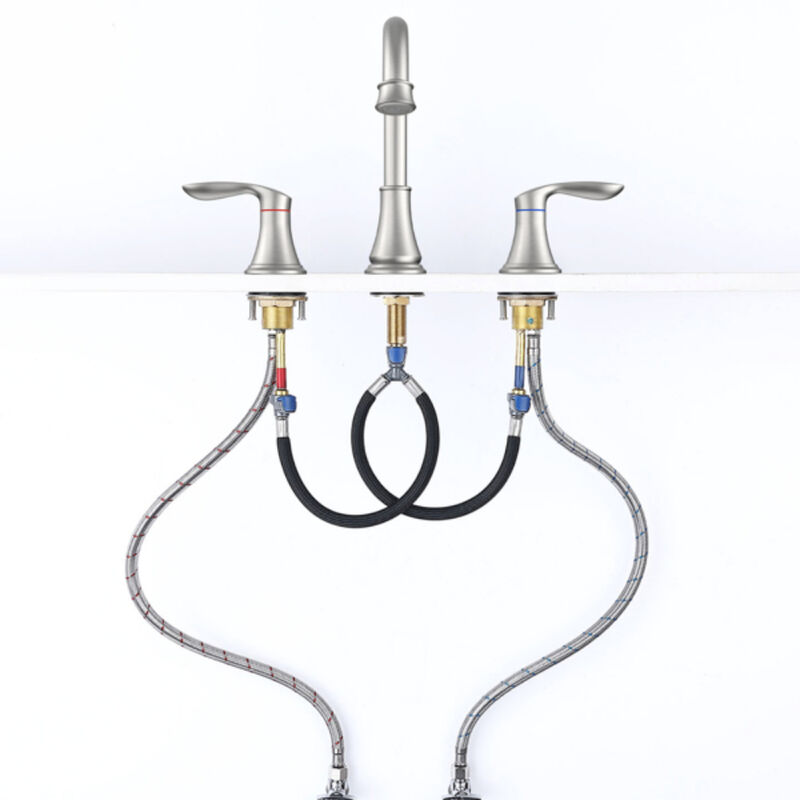 2-Handle Widespread Bathroom Sink Faucet with High-Arc Spout for Modern & Classic Vanities