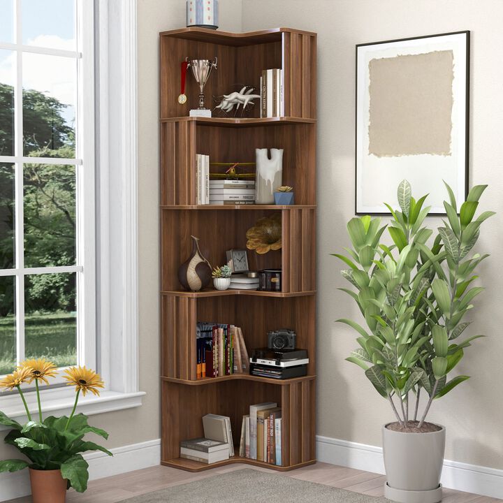 Kwitas 5‑Tier Corner Bookshelf