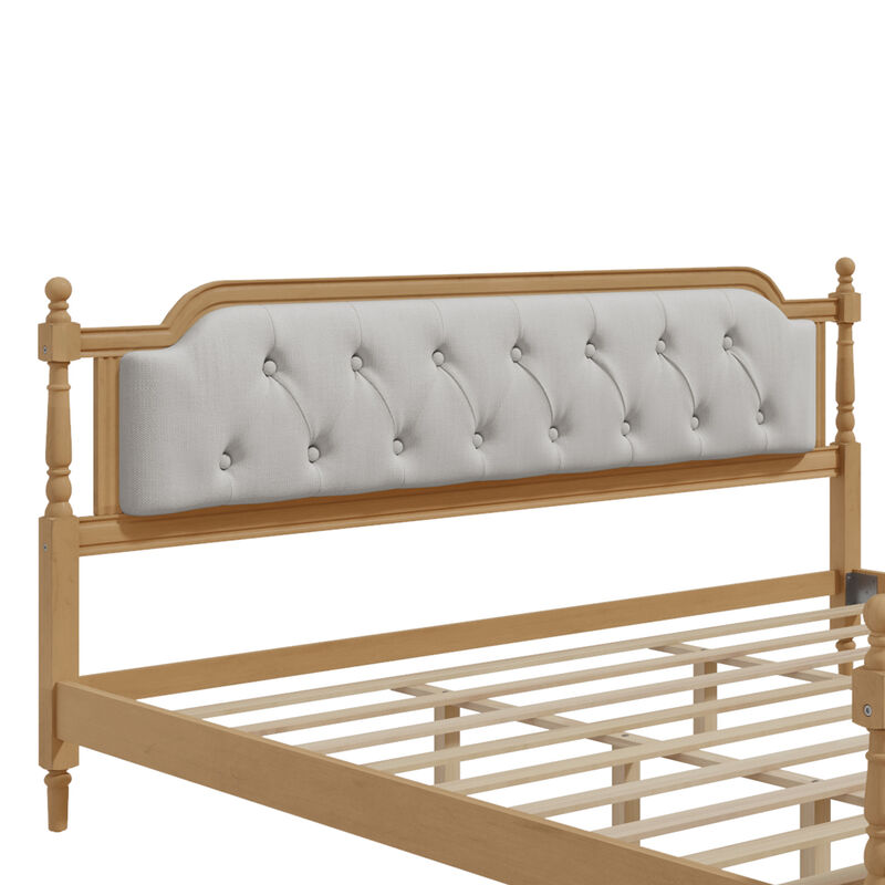 Merax Traditional Style Platform Bed Frame with Tufted Headboard