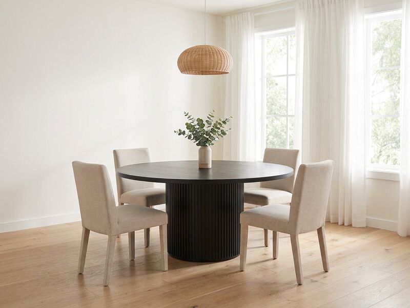 Colvin 72" Round Dining Table in Black image number 1