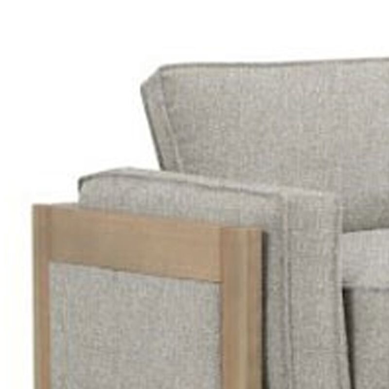 Denu Sofa, Light Brown Fabric Padded, Welt Trim Details, 93 Inch image number 3