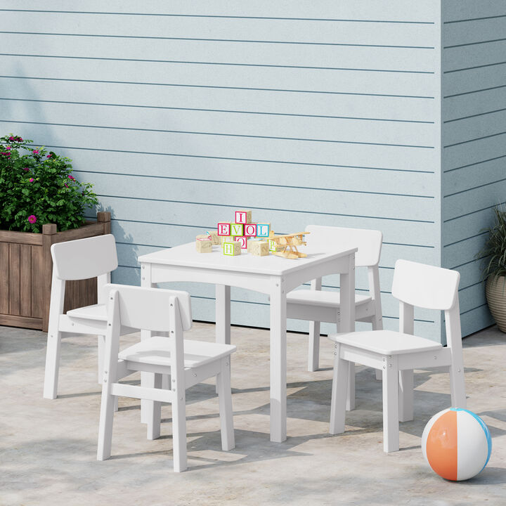 WestinTrends Kids 5-Piece Modern HDPE Dining Table and Chairs Set