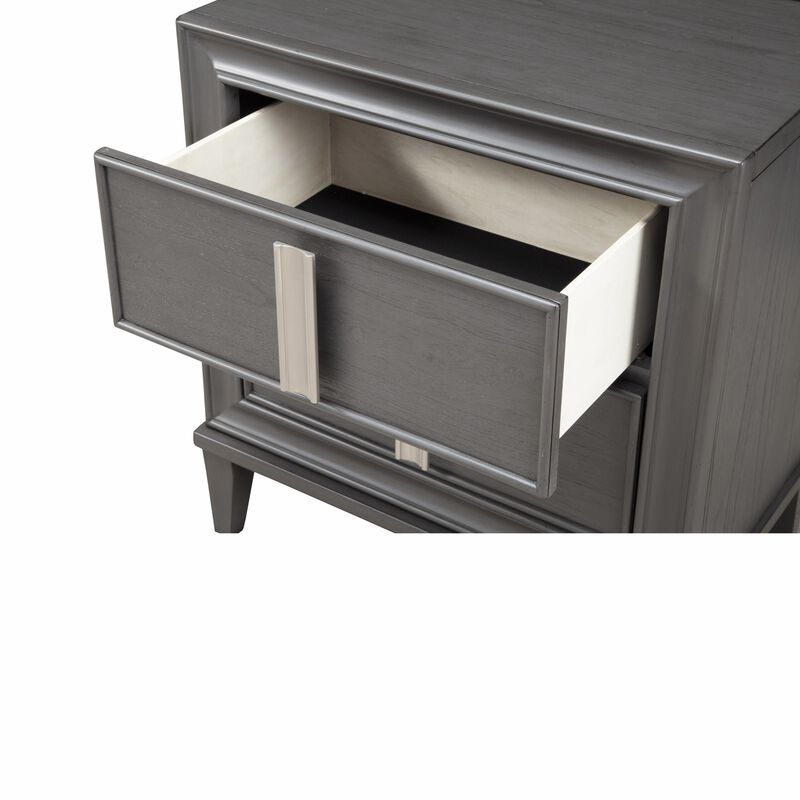 Modern Two Drawer Nightstand – Stylish Wooden Bedside Table for Bedroom