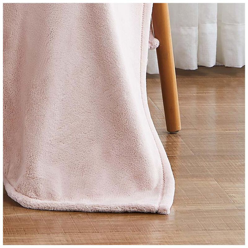 RT Designers Collection Morgan Perfect for Afternoon Naps or Home Decor Solid Matte Fleece Throw 50"x70" Blush image number 2