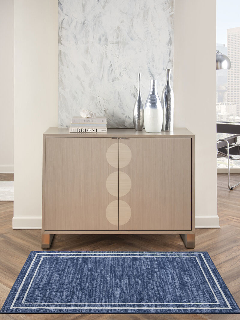 Nourison Essentials NRE02 Navy/Ivory 2'2" x 7'6" Rug