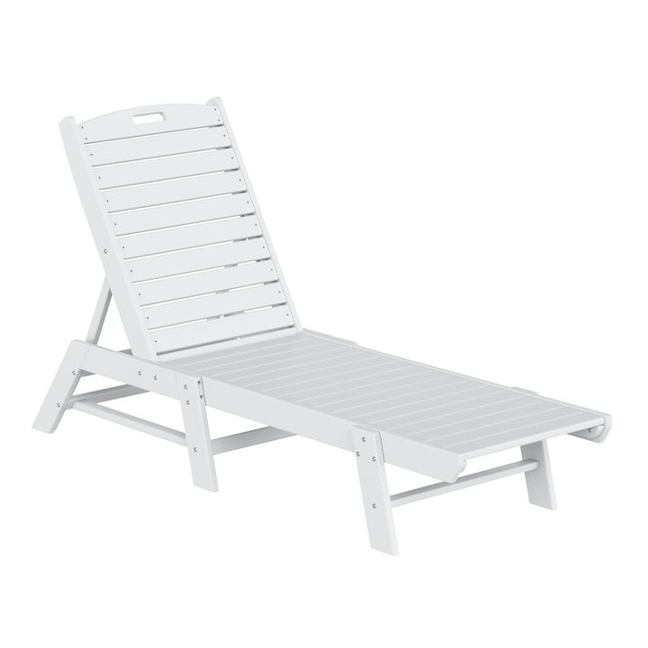 Reclining Outdoor Patio Adjustable Chaise Lounge Chair