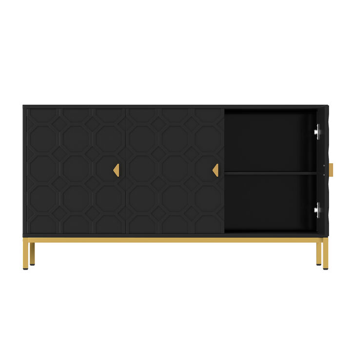 Freestanding Storage Cabinet 3-Door Accent Cabinet