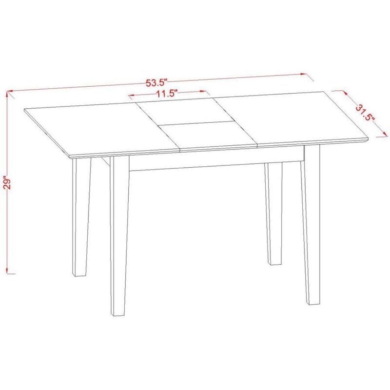 Norfolk rectangular table with 12" Butterfly Leaf -Mahogany Finish.