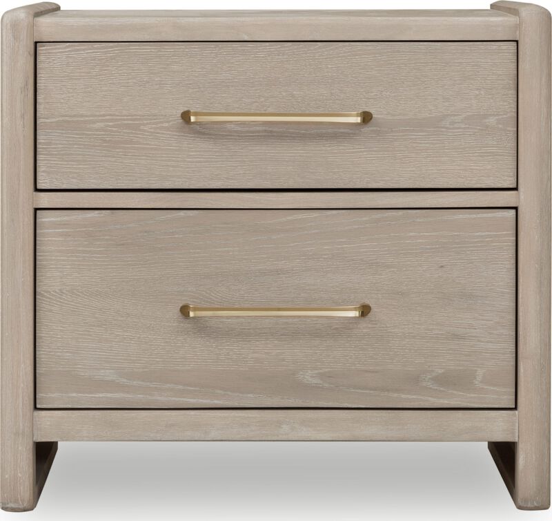 Gardenia 2 Drawer Oak Wood Nightstand in Chai image number 0