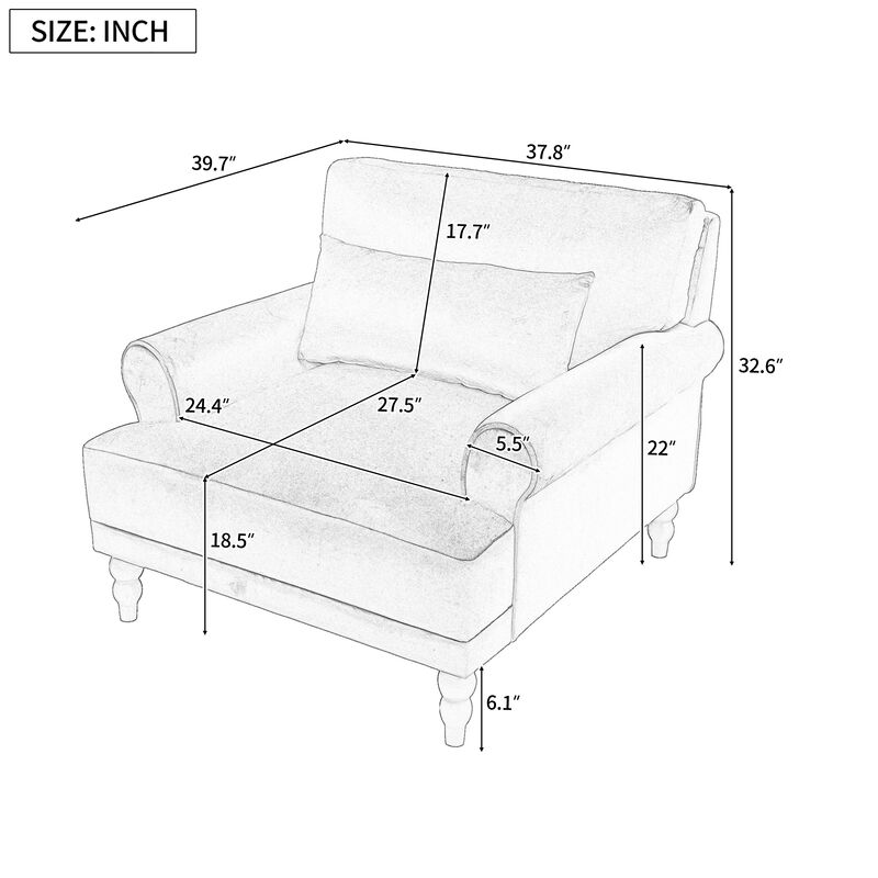 Merax Luxurious Upholstered Accent Chair
