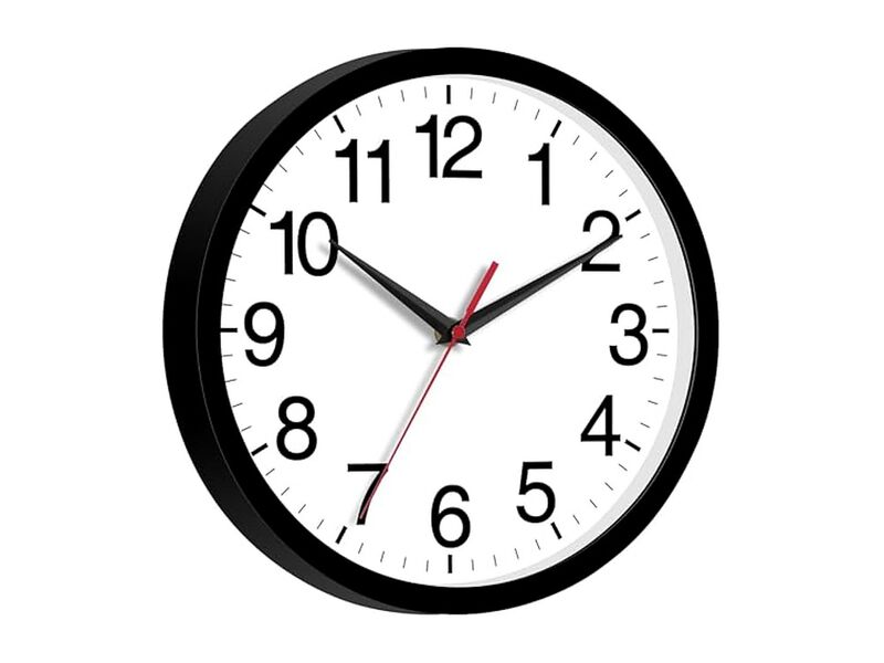 Black Wall Clock 14 Inch Silent Non Ticking Modern Battery Operated image number 2