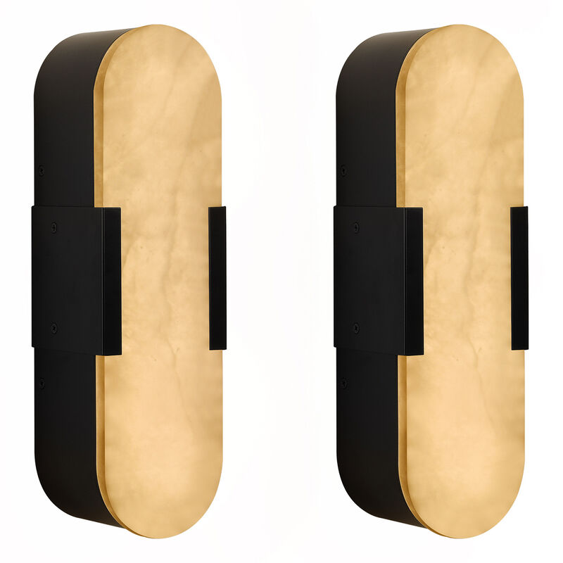 3.5 in. LED Wall Sconce with Marble Shade (Set of 2)