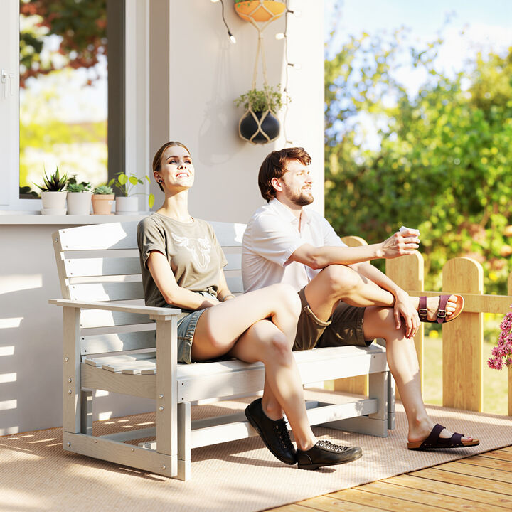 Hivvago Double Seat Patio Glider Chair