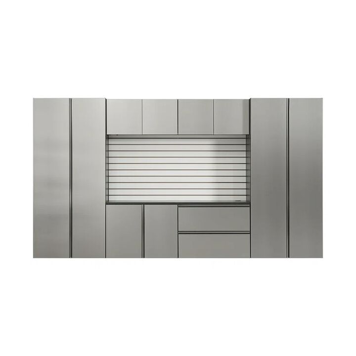 FC Design Garage TECH Series 128 in. W x 72 in. H x 20 in. D Metallic Grey Garage Cabinet Set A (7-Piece)
