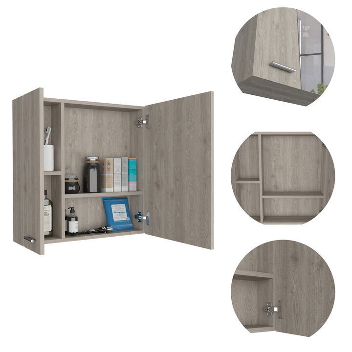 Crawford 4-Shelf Medicine Cabinet Light Grey
