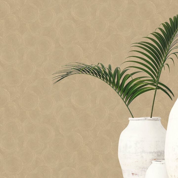 Hygge Home Stone Circles Motif Brown Wallpaper GG82131