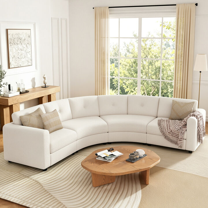 Merax Curved Modular Sectional Sofa with Customizable Layout, High-Resilience Foam & Pocket Spring Seats