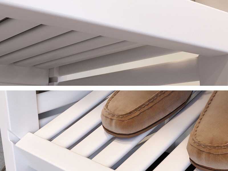 Solid Wood Walk-In Closet Organizer with 4 Shaker Style Drawers and Glass Doors