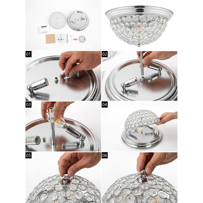 Malia 1-Light Traditional Transitional Iron LED Flush Mount