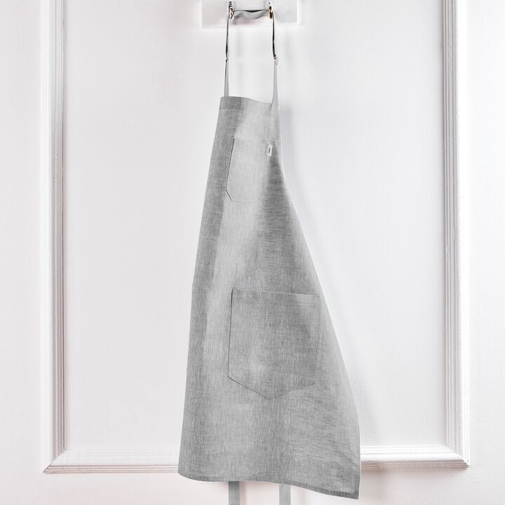 Solino Home 100% Pure Linen Apron - Linen Bib Apron