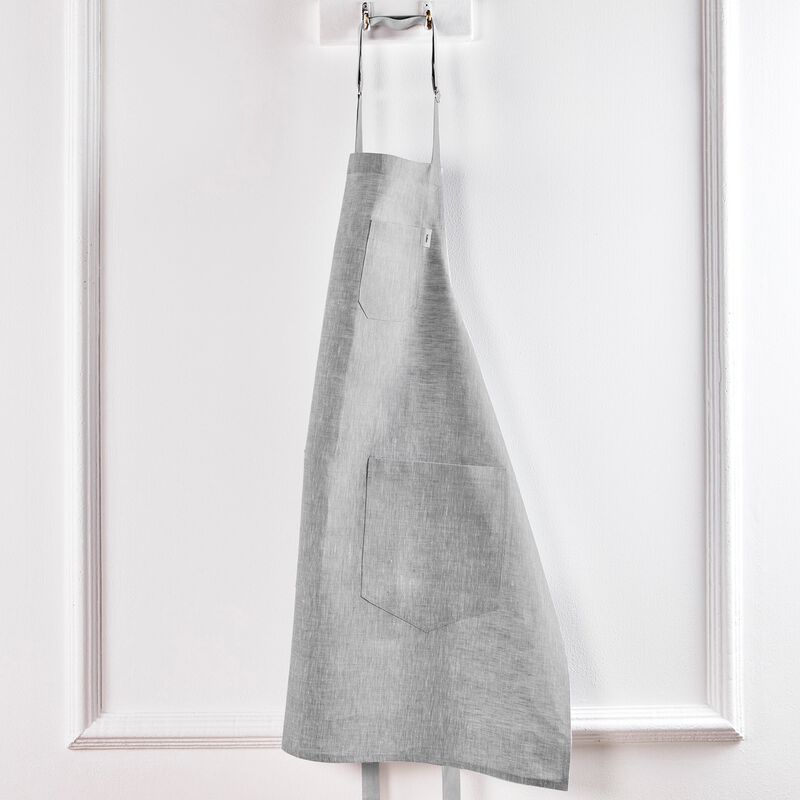 Solino Home 100% Pure Linen Apron - Linen Bib Apron image number 1