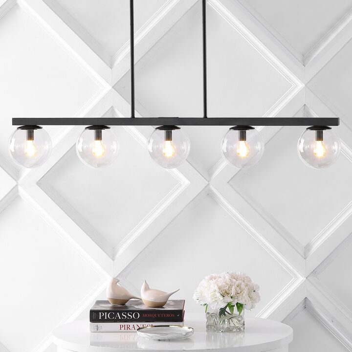 Luca Parisian Modern Glam Iron Globe Linear LED Pendant