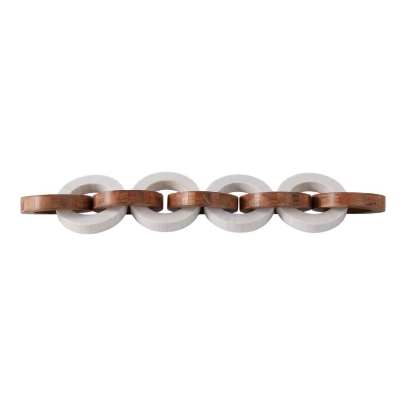23x4" Wood And Resin Chain, Ivory/brown image number 3