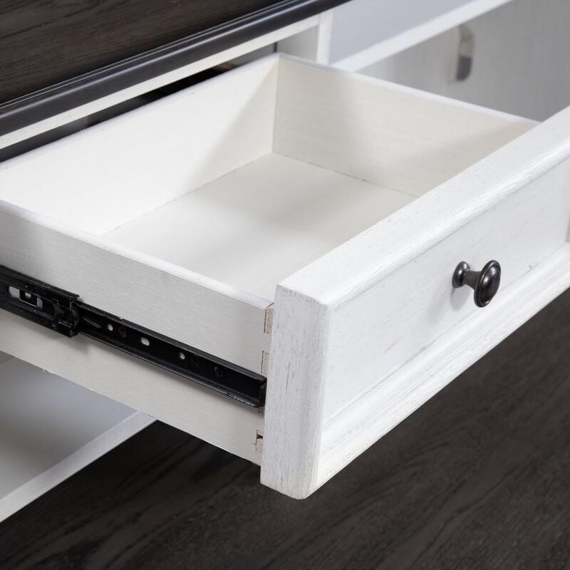 Liberty Furniture Allyson Park L Shaped Desk Set in Wirebrushed White w/ Charcoal Top image number 5