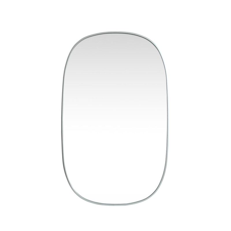 Elegant Decor Metal Frame Oval Mirror 30x48 Inch in Silver