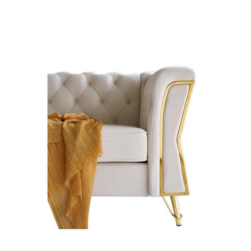 Modern Tufted Velvet Sofa For Living Room Color image number 8
