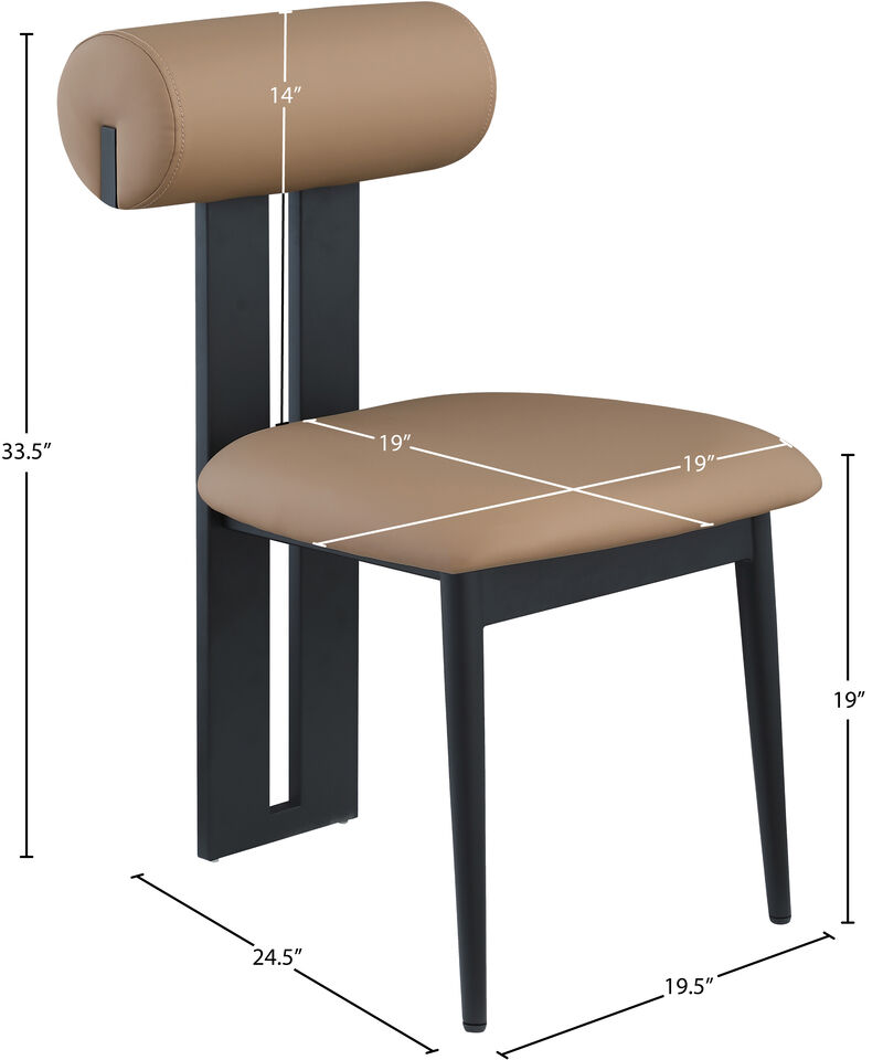 Meridian Furniture Dario Tan Vegan Leather Dining Chair, Set of 2