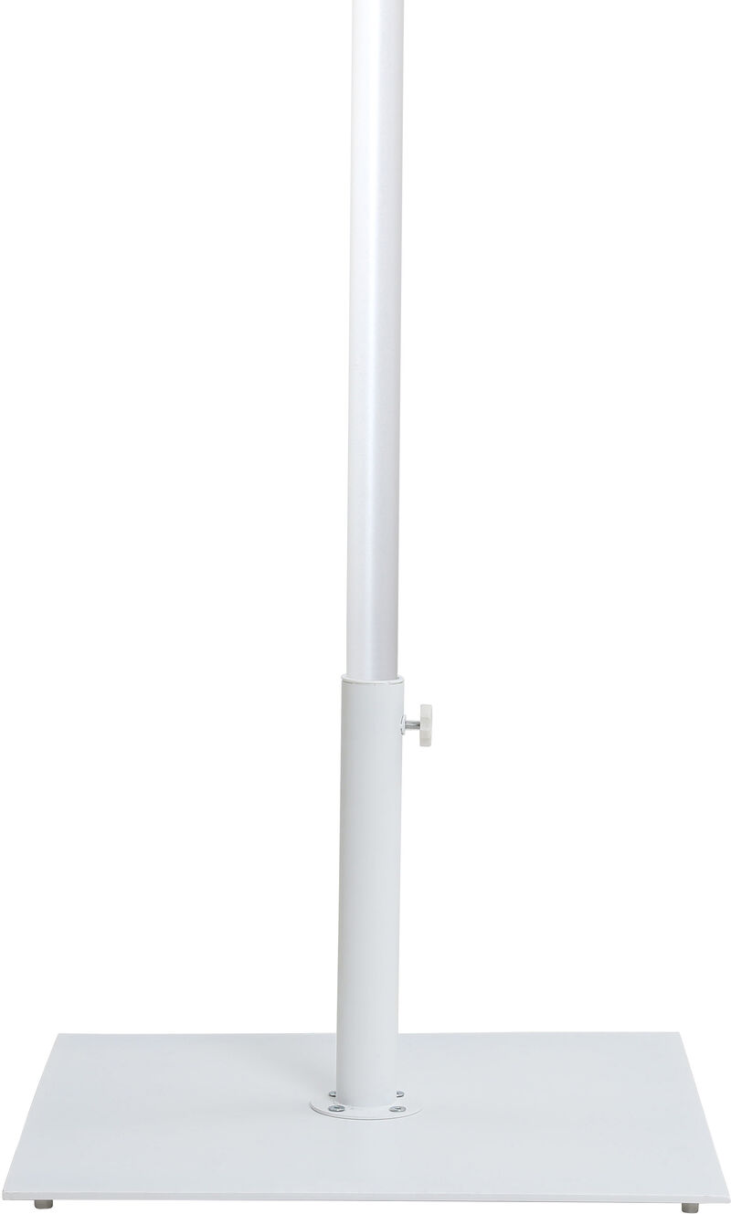 Meridian Furniture Fiji Grey Fabric / Matte White Aluminum Patio Umbrella with Base Sets