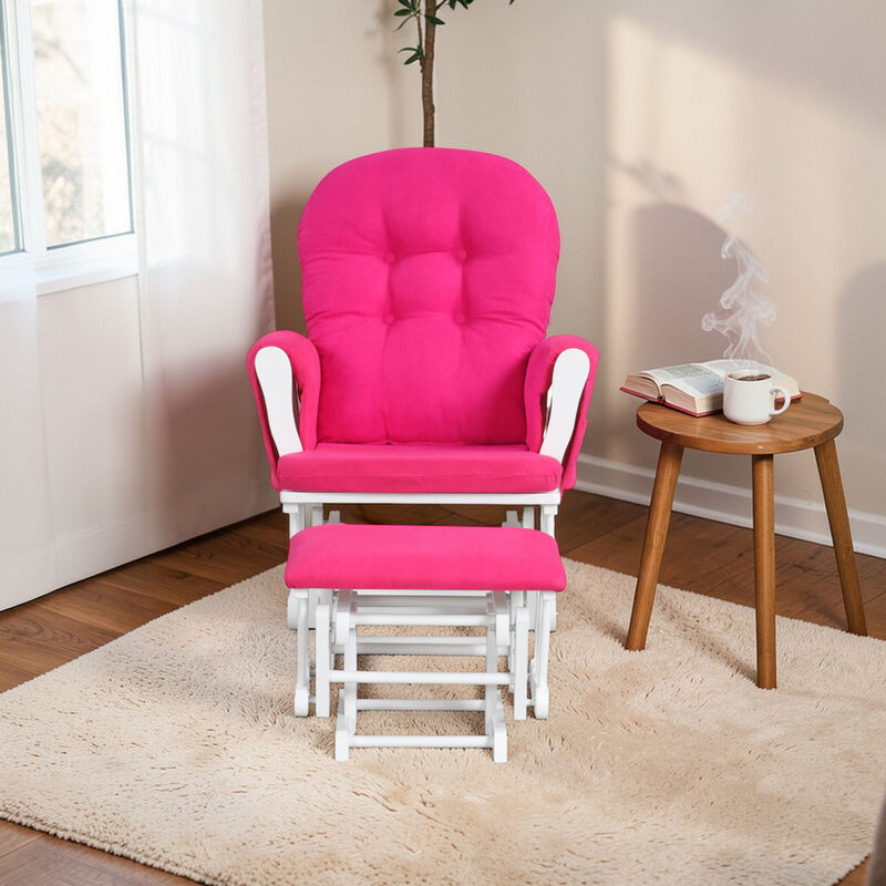 Glider Chair with Ottoman, Detachable Cushion & Padded Armrests image number 1