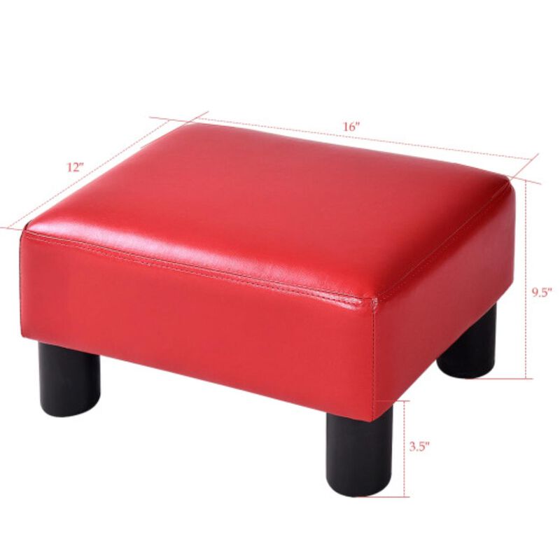 Hivvago Small PU Leather Rectangular Seat Ottoman Footstool