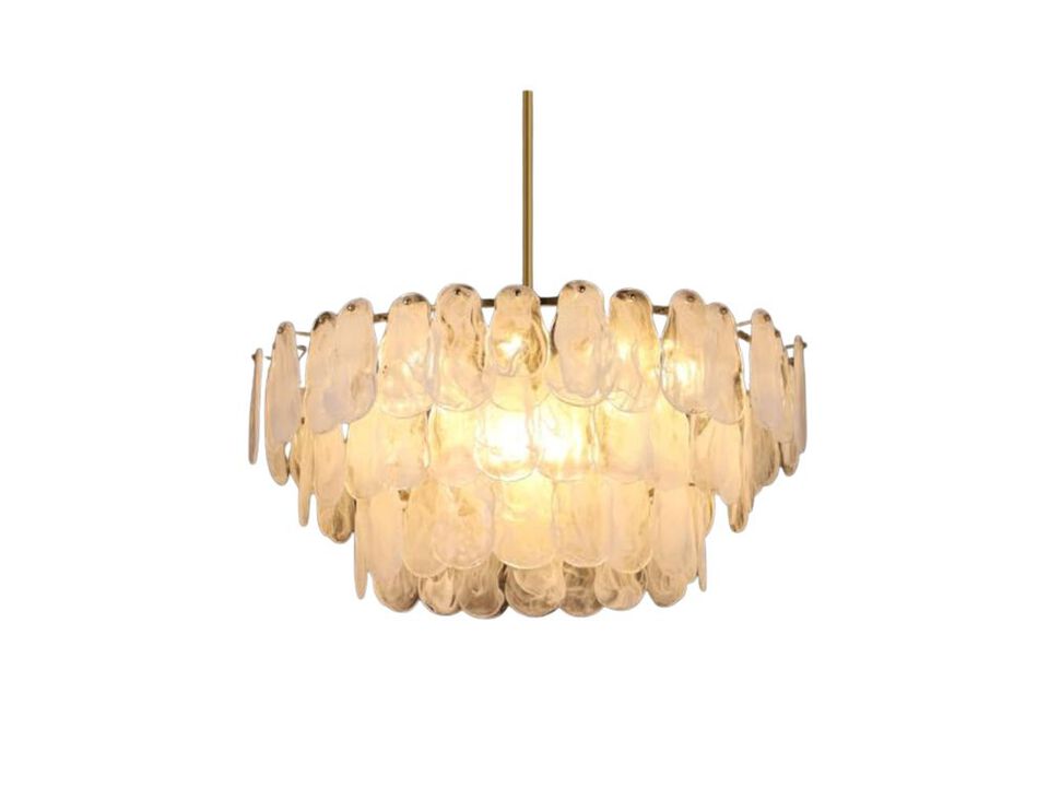 Modern Large Crystal Glass Chandelier 31 Inch Gold Luxury Hanging Pendant Light