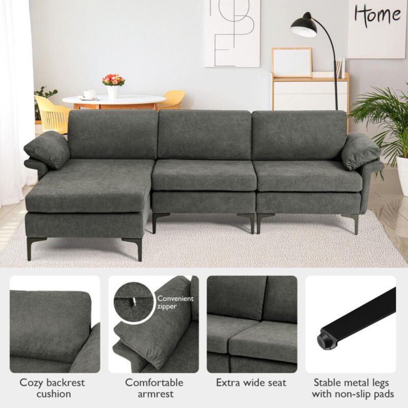 Hivvago Extra Large L-shaped Sectional Sofa with Reversible Chaise