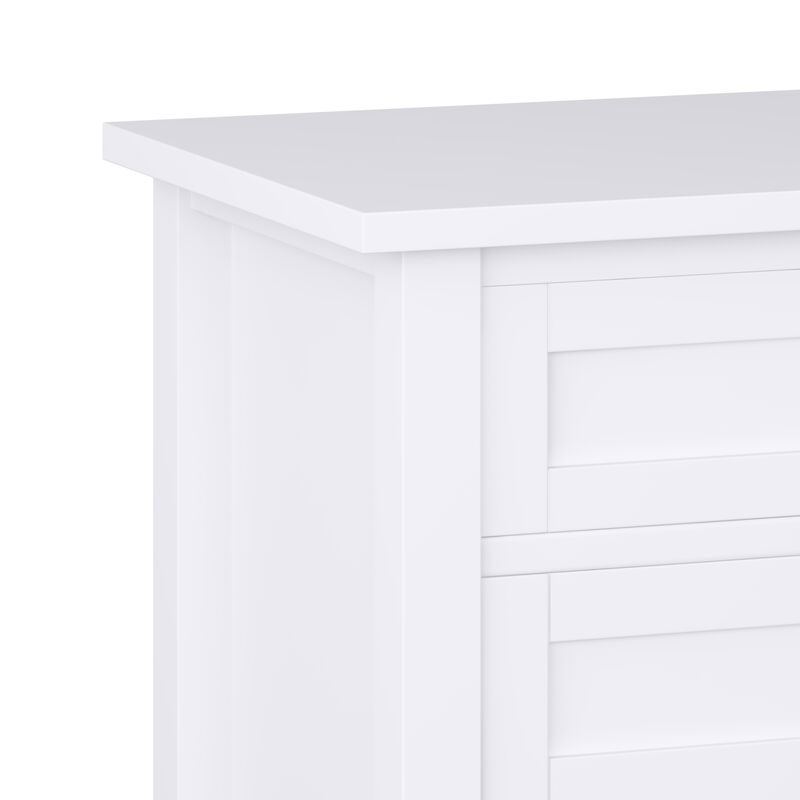 Warm Shaker SOLID WOOD 24 inch Wide Transitional Bedside Nightstand Table in White