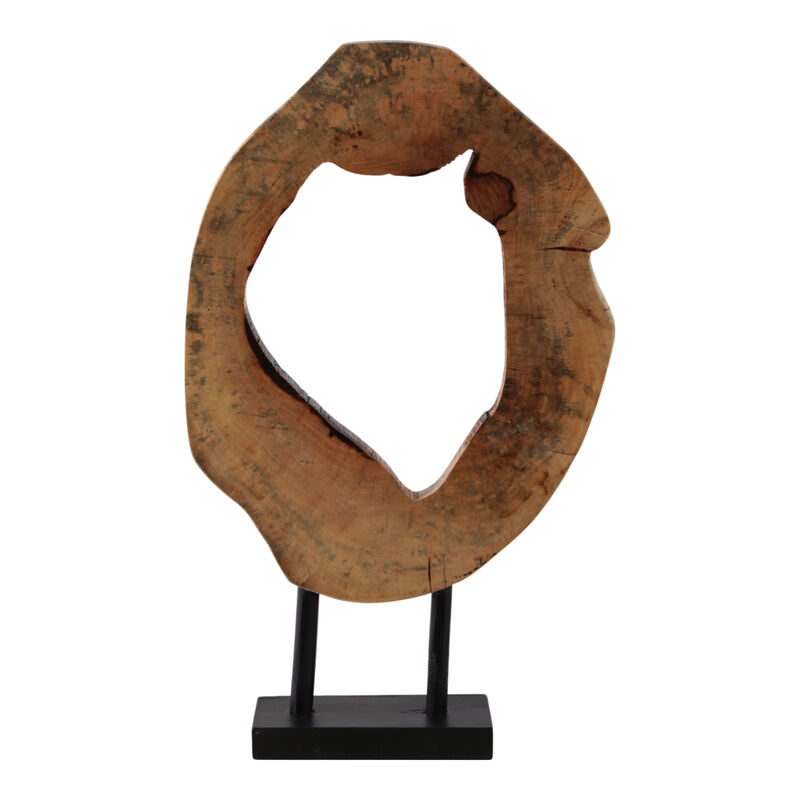 24x16" Open Wood Disc On Stand, Brown/black image number 3