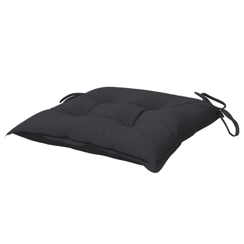 Zia 4pc Outdoor Patio Cushions for Chair, Tufted, Black Oxford Fabric - Benzara image number 3
