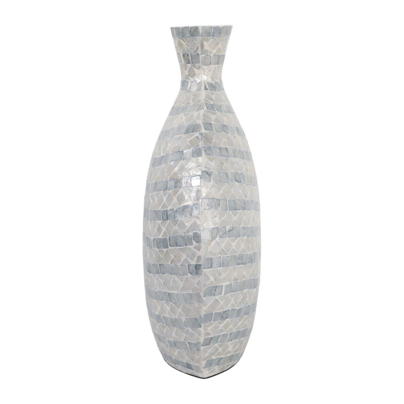 19x16" Capiz Gourd Vase, Blue image number 3