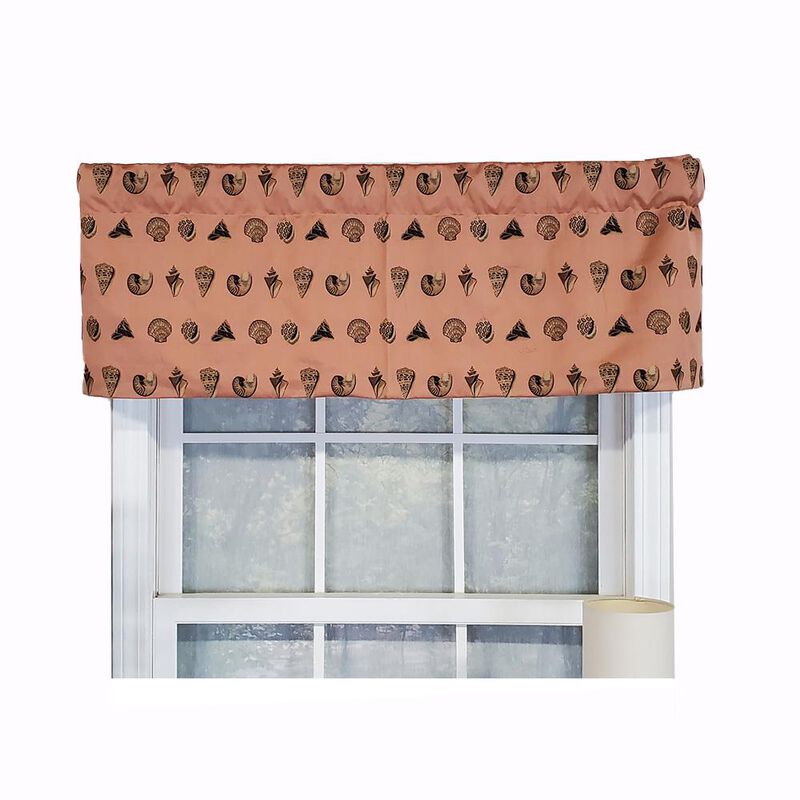RLF Home Modern Design Classic Seascape Tailored Style Window Valance 50" x 17" Peach