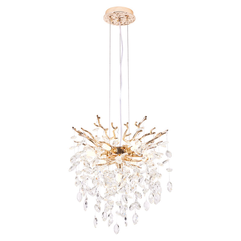 18" Gold Tree Branch Crystal Chandelier &ndash; 7-Light Modern Pendant Light for Dining Room image number 8