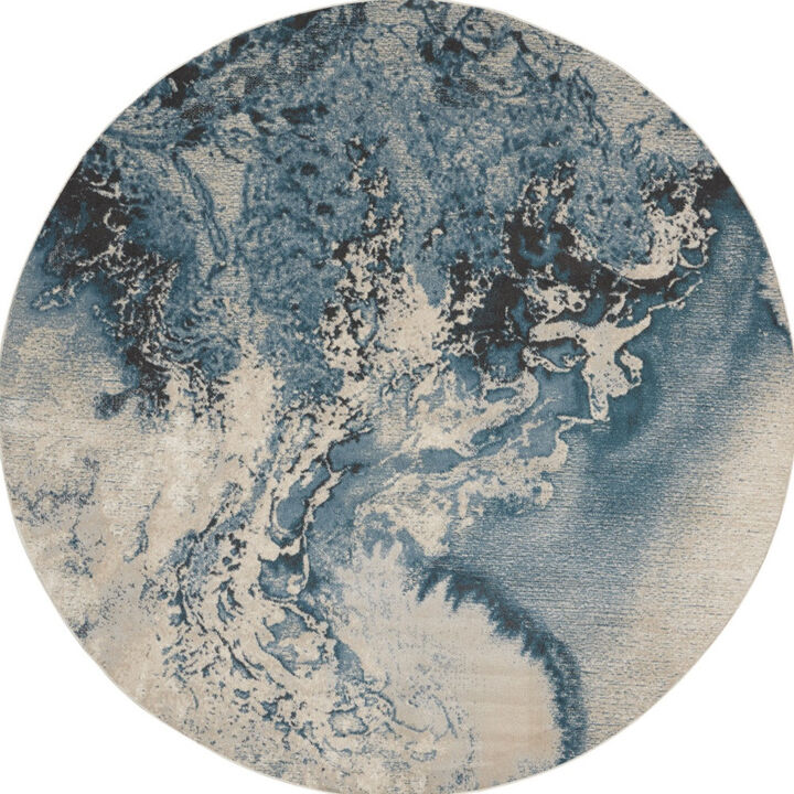 HomeRoots Abstract Non Skid Round Rug